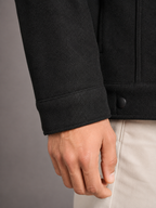 Men's structured trucker jacket with press-stud front