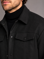 Men's structured trucker jacket with press-stud front