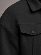 Men's structured trucker jacket with press-stud front