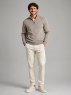 Men's diamond knit quarter-zip jumper