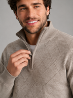 Men's diamond knit quarter-zip jumper