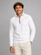 Men's slim-fit ribbed quarter-zip sweatshirt