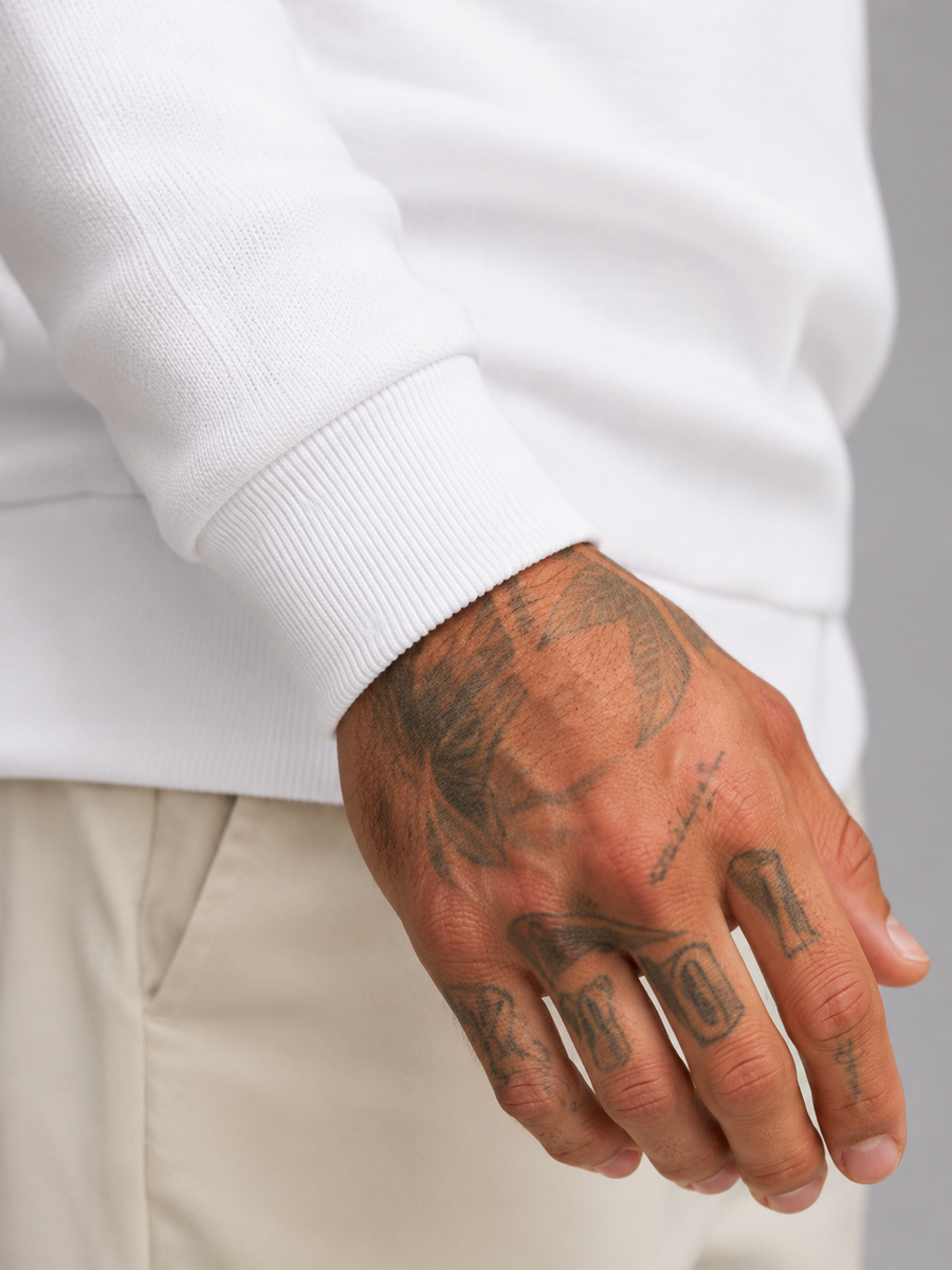 Men's slim-fit ribbed quarter-zip sweatshirt