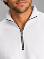 Men's slim-fit ribbed quarter-zip sweatshirt