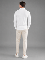 Men's textured long-sleeve knit polo