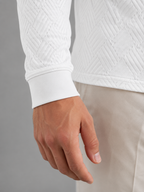 Men's textured long-sleeve knit polo