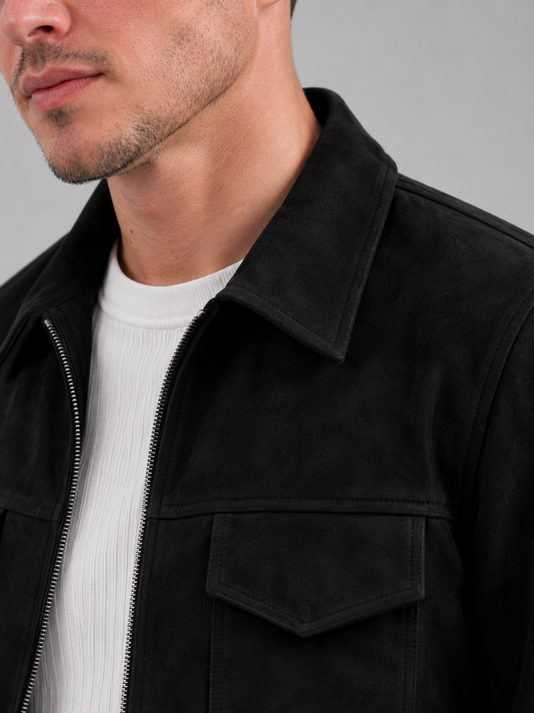 Men's Western-inspired full-zip jacket