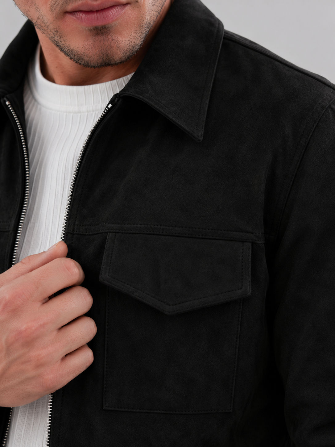 Men's Western-inspired full-zip jacket