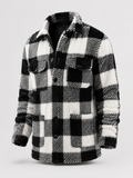 Men's check teddy fleece overshirt