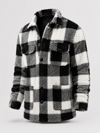 Men's check teddy fleece overshirt