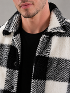Men's check teddy fleece overshirt