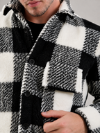 Men's check teddy fleece overshirt