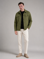Men's quilted waffle shirt jacket with chest pockets