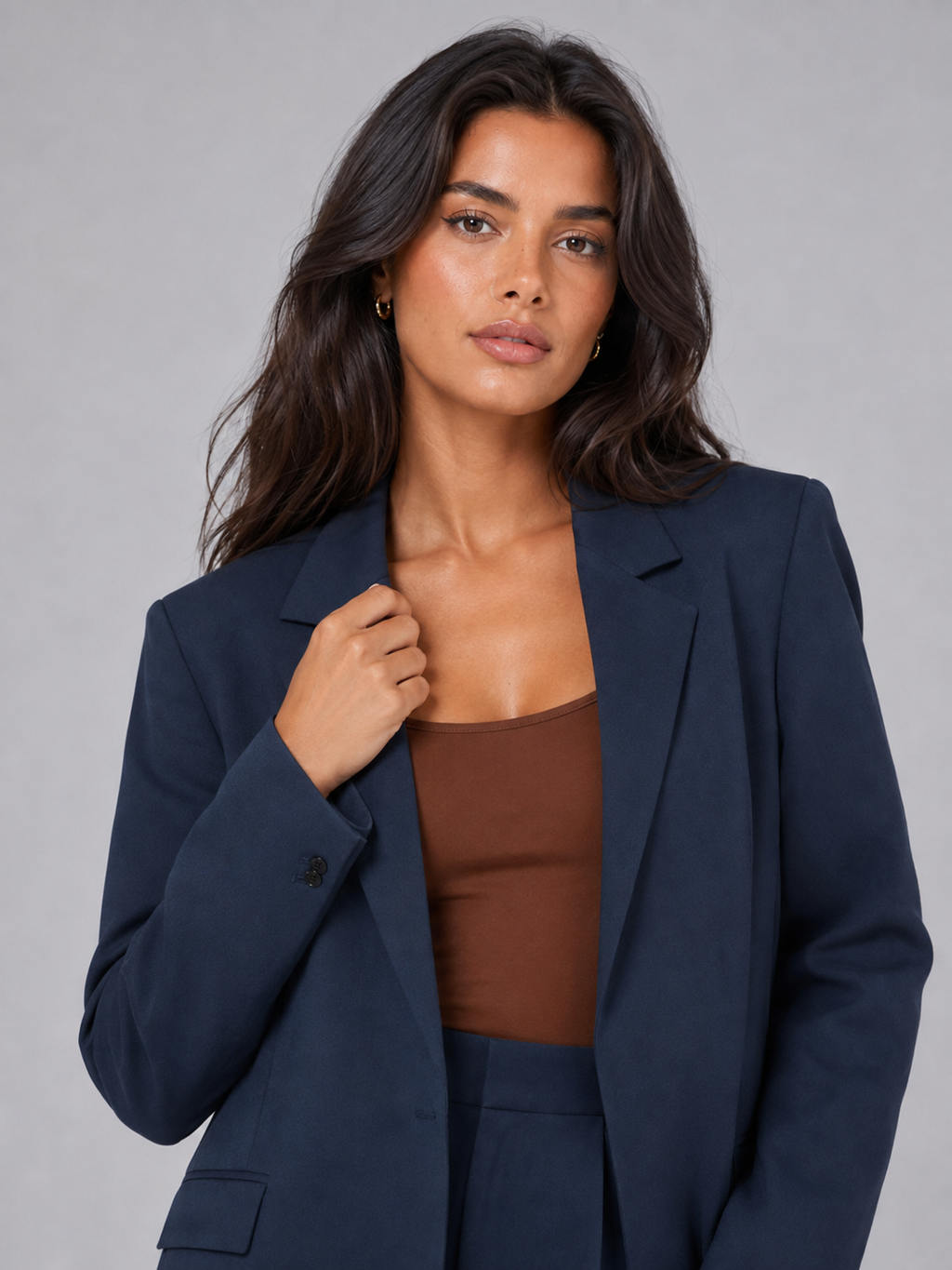 Women's tailored blazer and matching wide-leg trousers