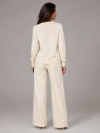 Women's fine-knit henley jumper with a buttoned placket