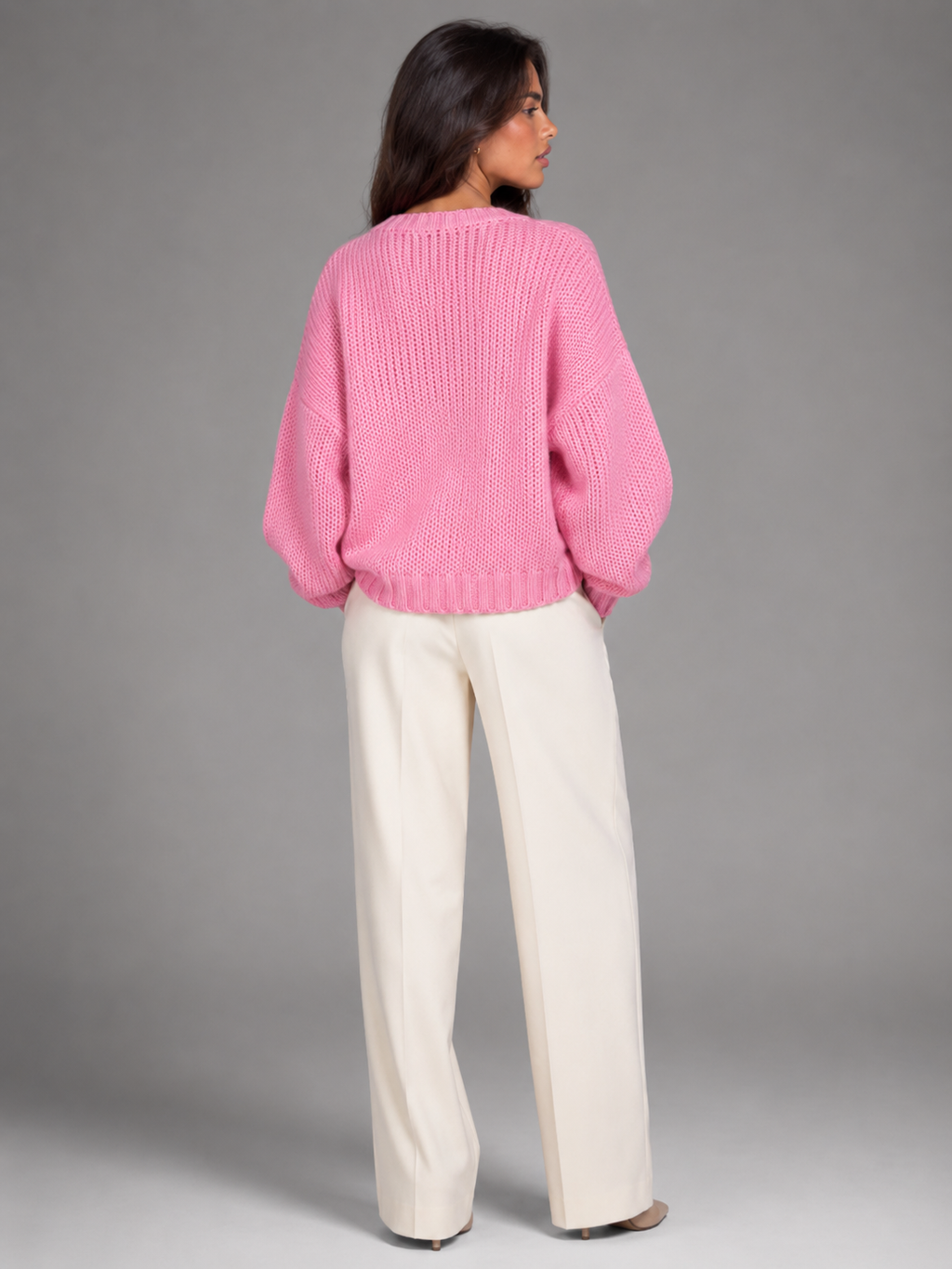 Women's chunky knit crew neck jumper