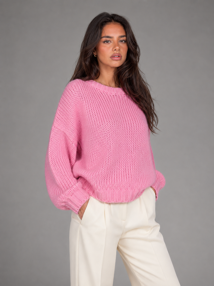 Women's chunky knit crew neck jumper
