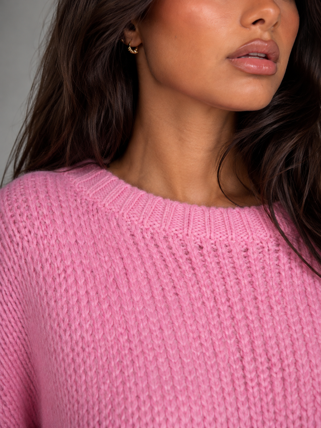 Women's chunky knit crew neck jumper