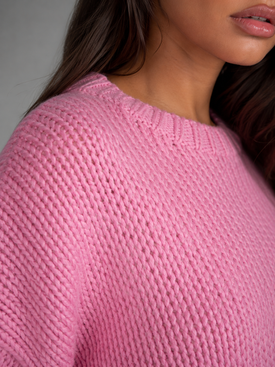 Women's chunky knit crew neck jumper