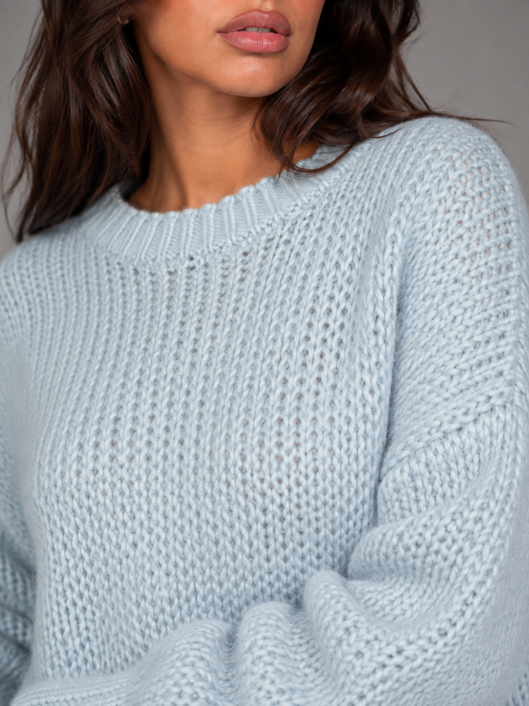 Women's chunky knit crew neck jumper