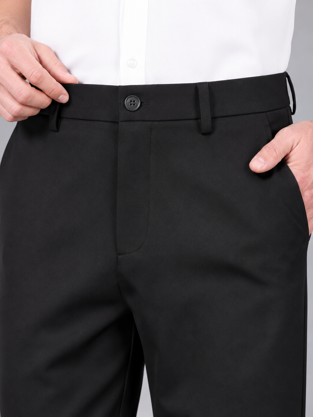 Men's wrinkle-resistant straight leg formal trousers