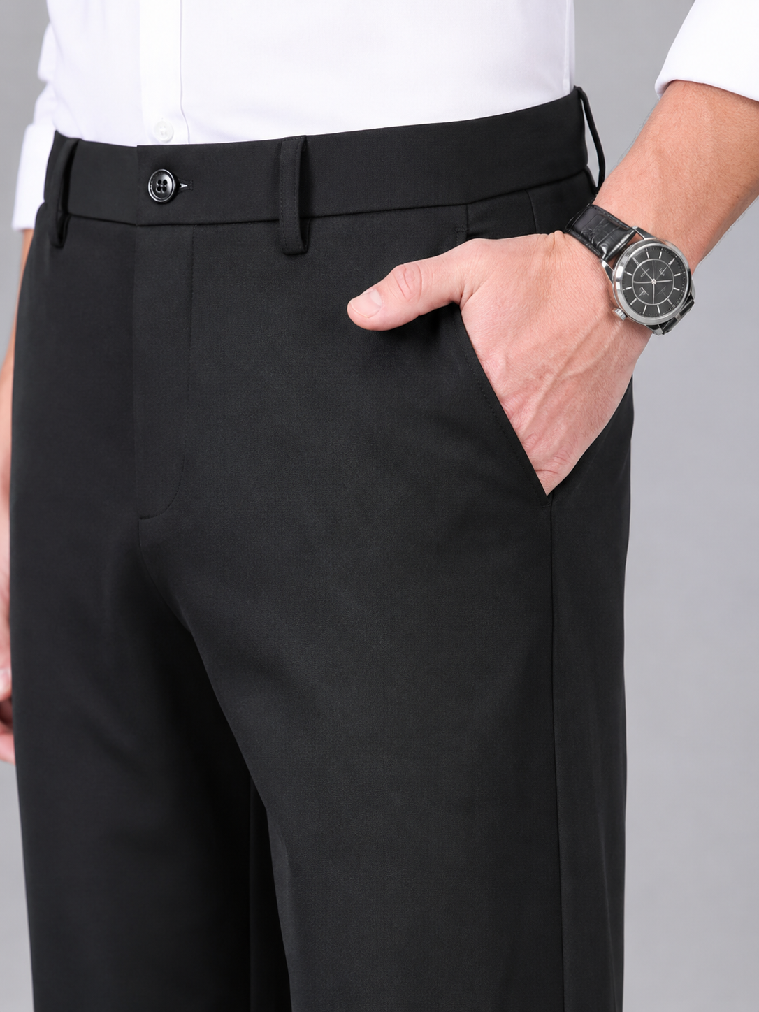 Men's wrinkle-resistant straight leg formal trousers