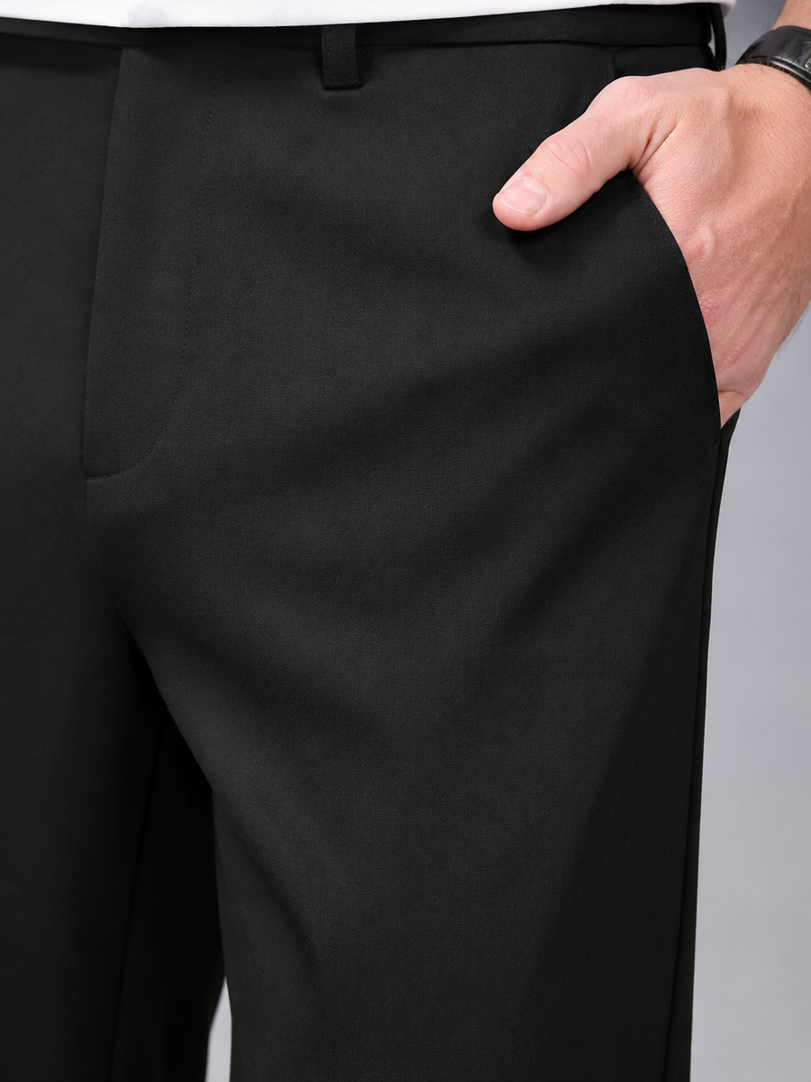 Men's wrinkle-resistant straight leg formal trousers