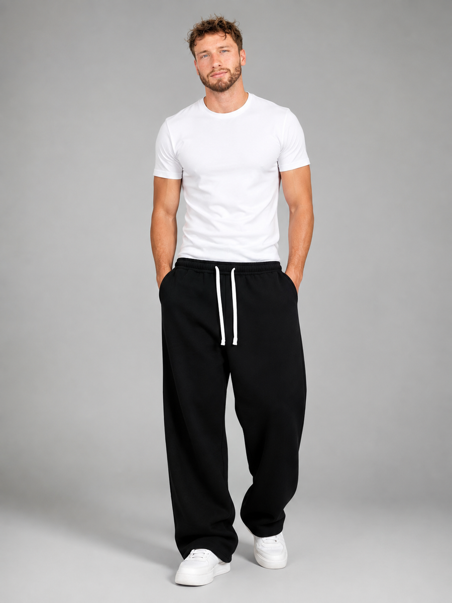 Men's relaxed fit straight leg drawstring joggers