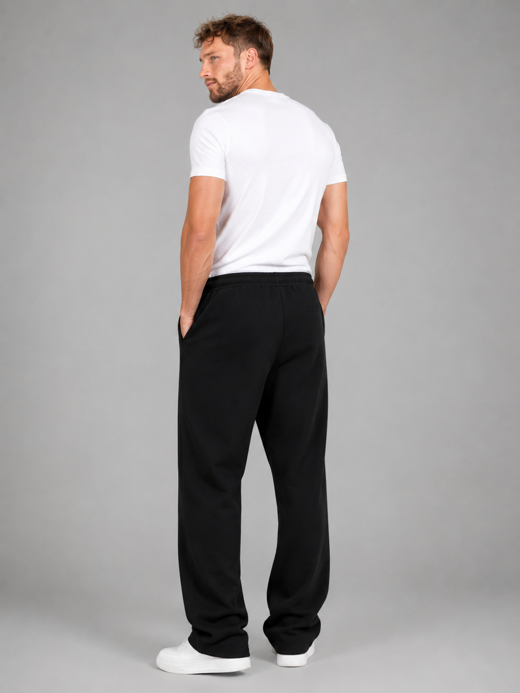 Men's relaxed fit straight leg drawstring joggers