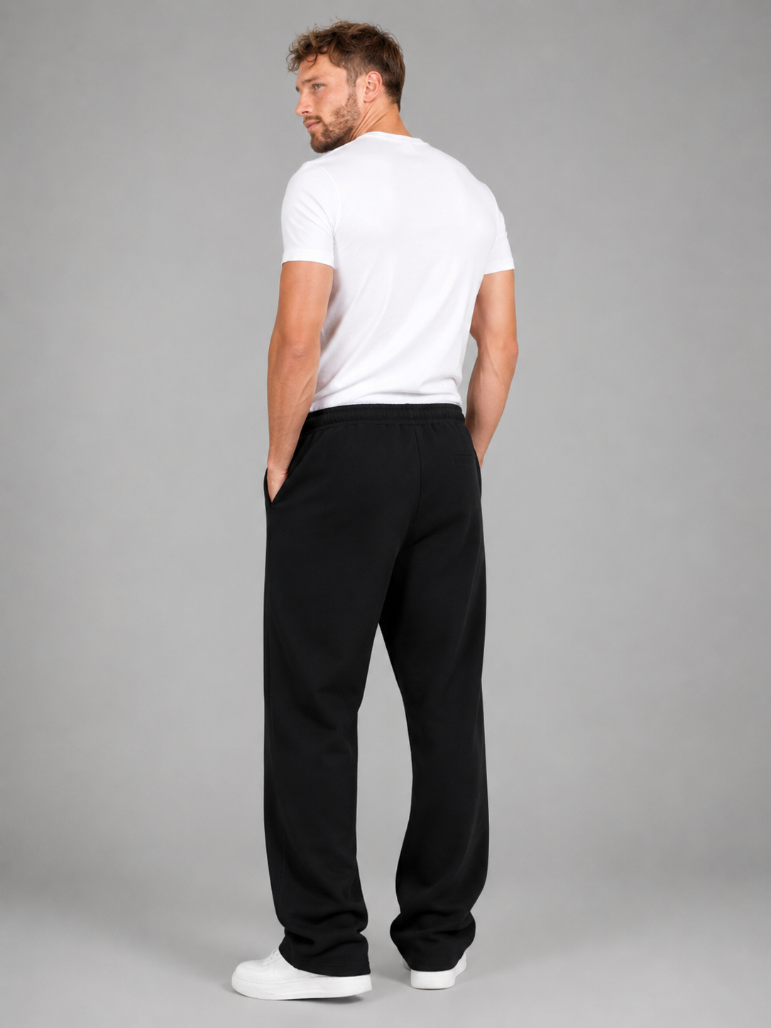 Men's relaxed fit straight leg drawstring joggers