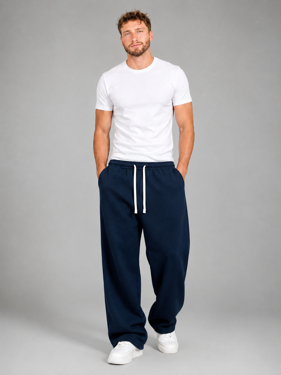 Men's relaxed fit straight leg drawstring joggers