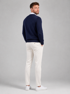 Men's cotton-blend fine knit crew neck jumper
