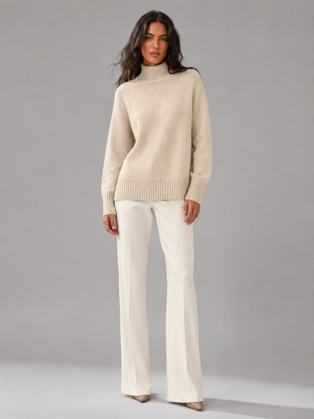 Women's oversized high neck jumper