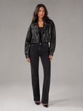 Women's cropped biker jacket