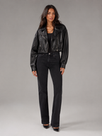 Women's cropped biker jacket