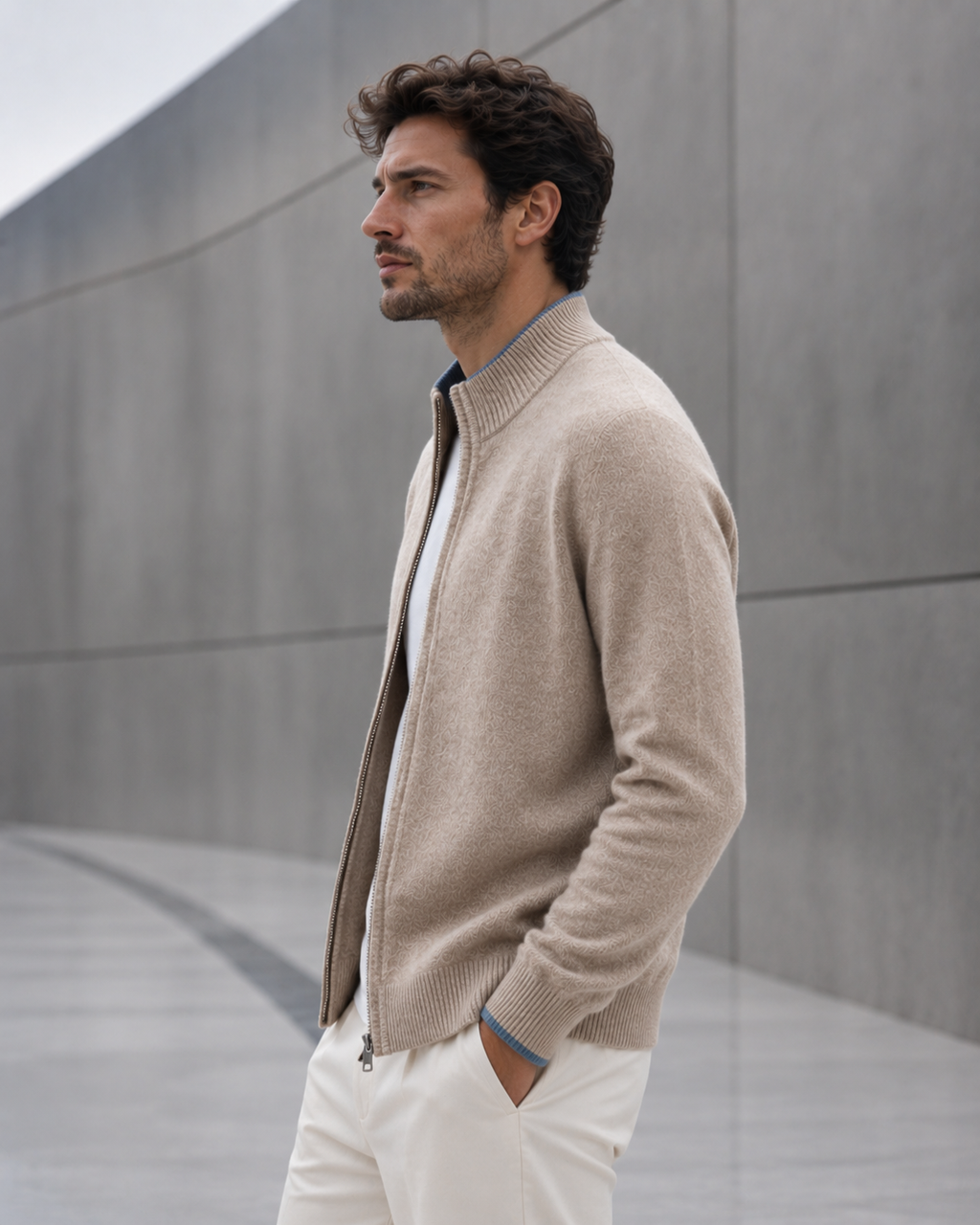 Men's Merino Wool Zip Jumper | Kingston