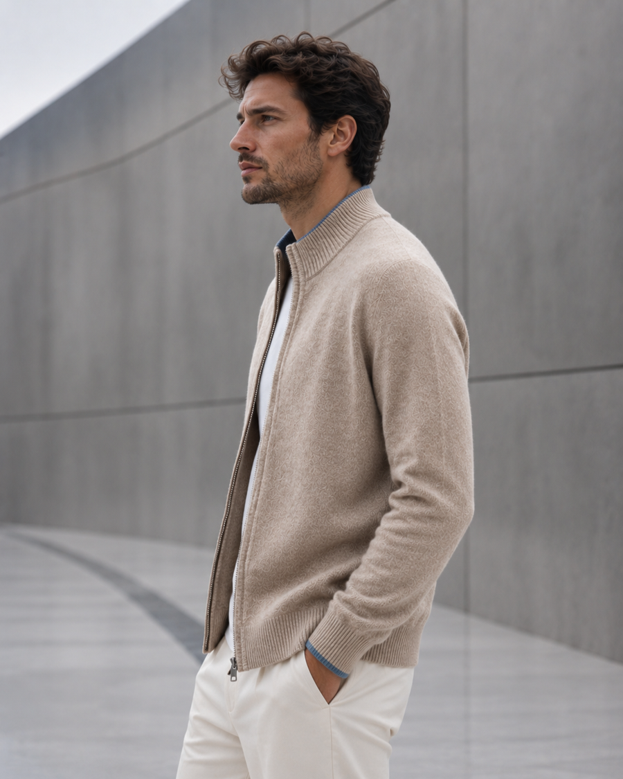 Men's Merino Wool Zip Jumper | Kingston