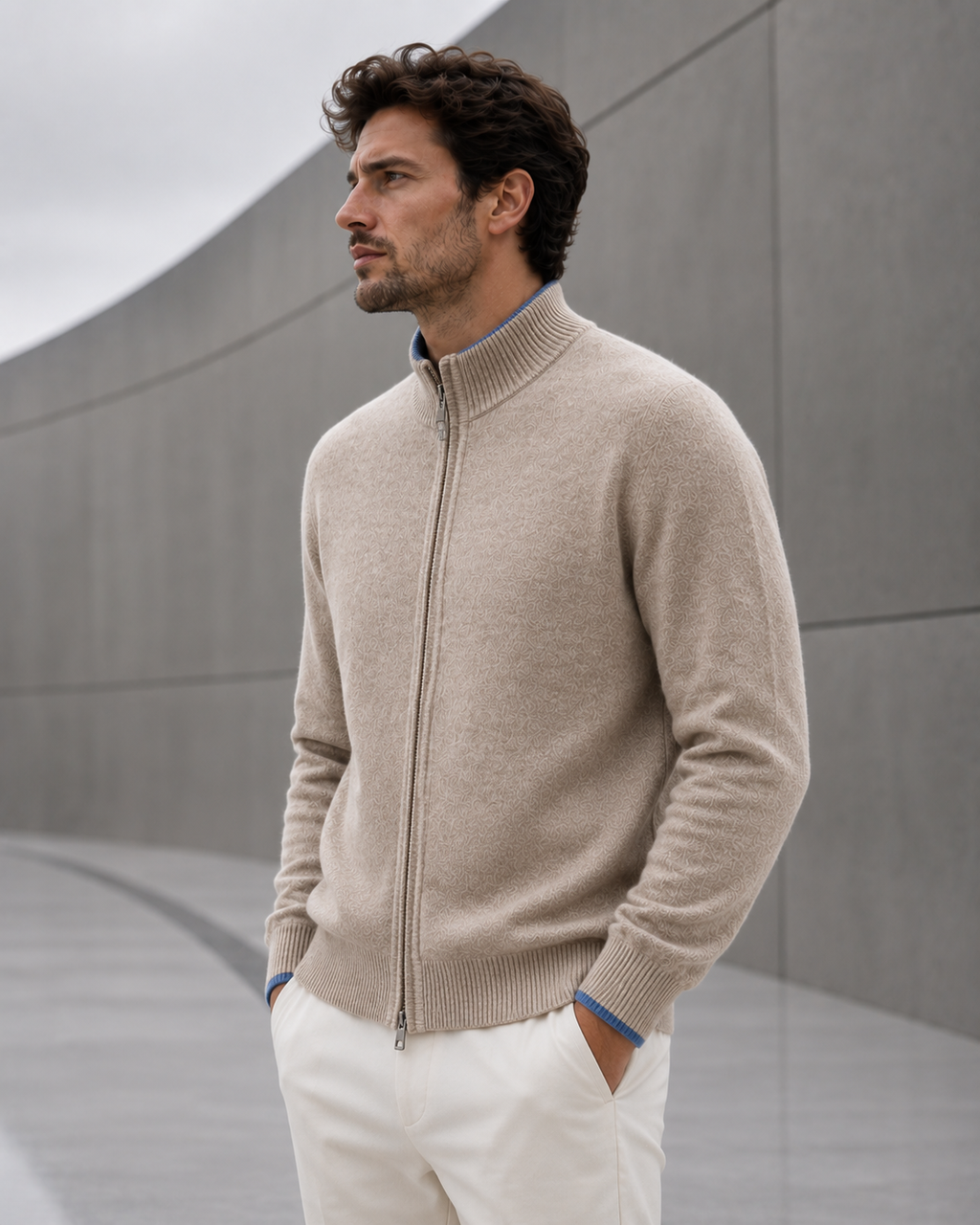 Men's Merino Wool Zip Jumper | Kingston