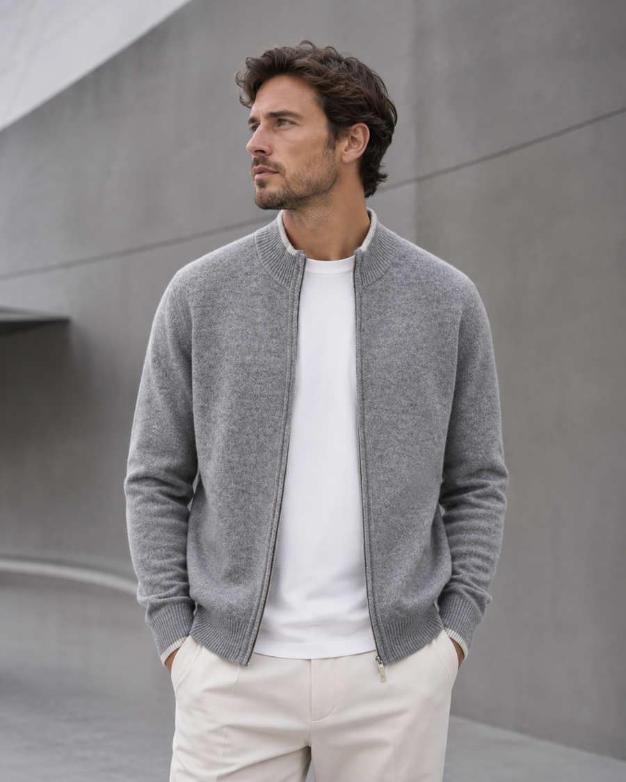 Men's Merino Wool Zip Jumper | Kingston