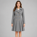 Women's double-breasted flared winter coat