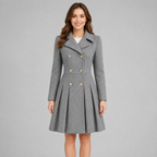 Women's double-breasted flared winter coat
