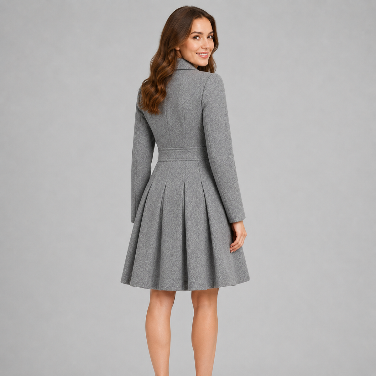 Women's double-breasted flared winter coat