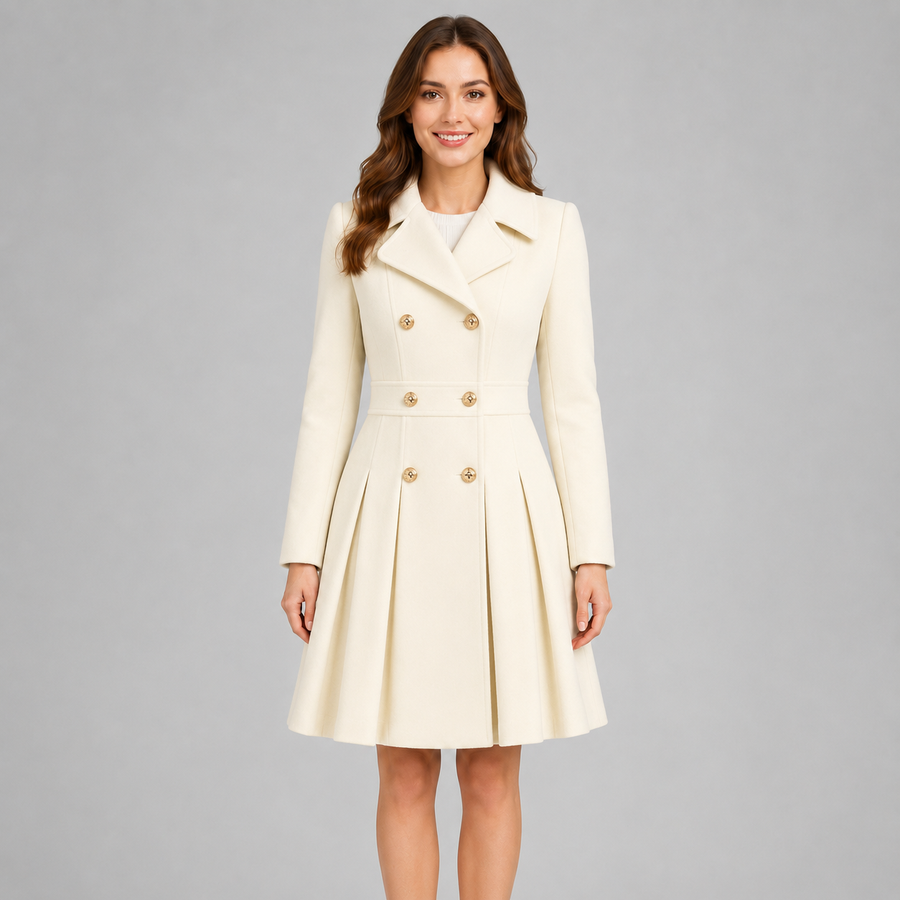 Women's double-breasted flared winter coat