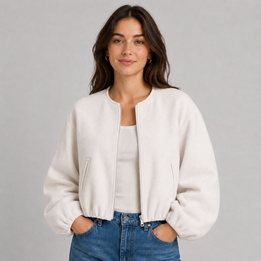 Women's lightweight zip-up bomber jacket