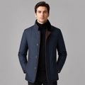 Men's quilted stand collar jacket with contrast trim