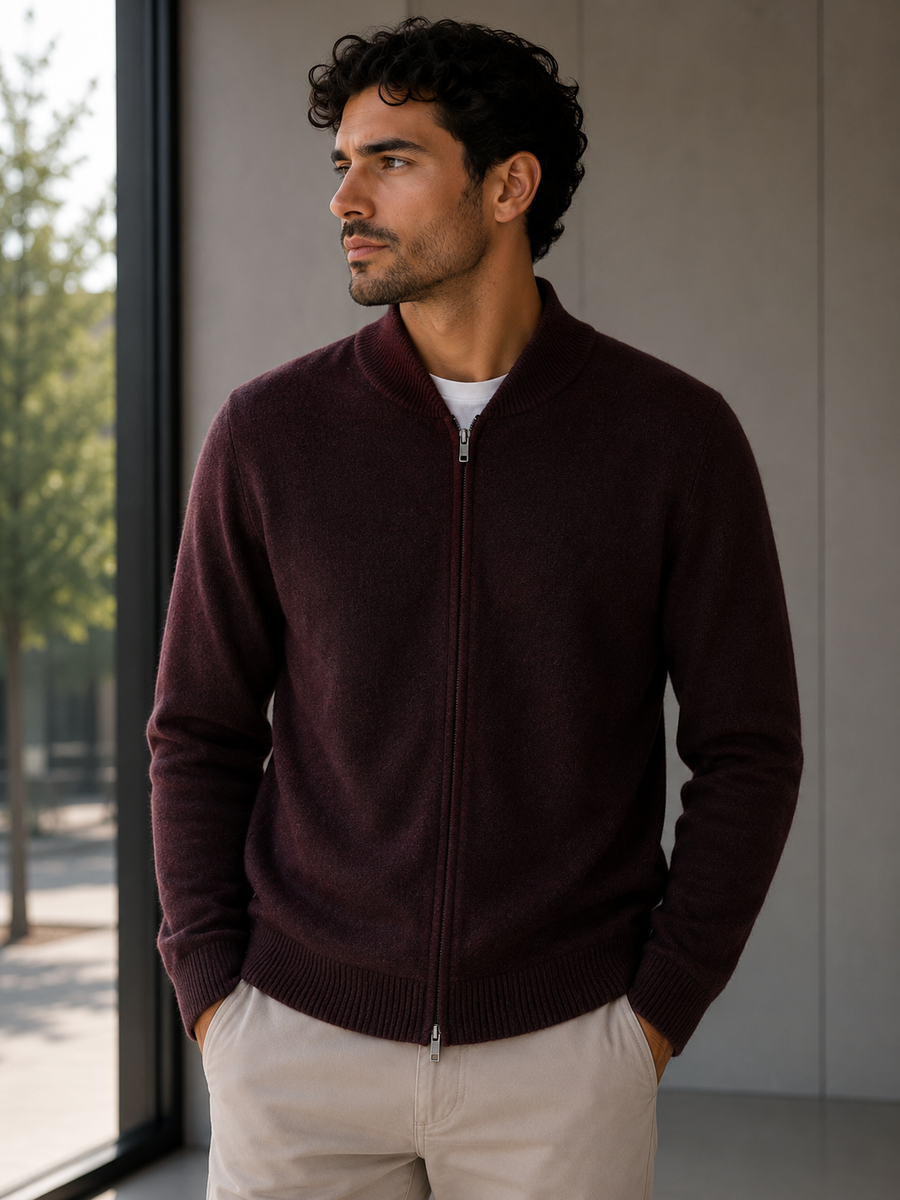 Men's Full-Zip Wool Jumper | Regal