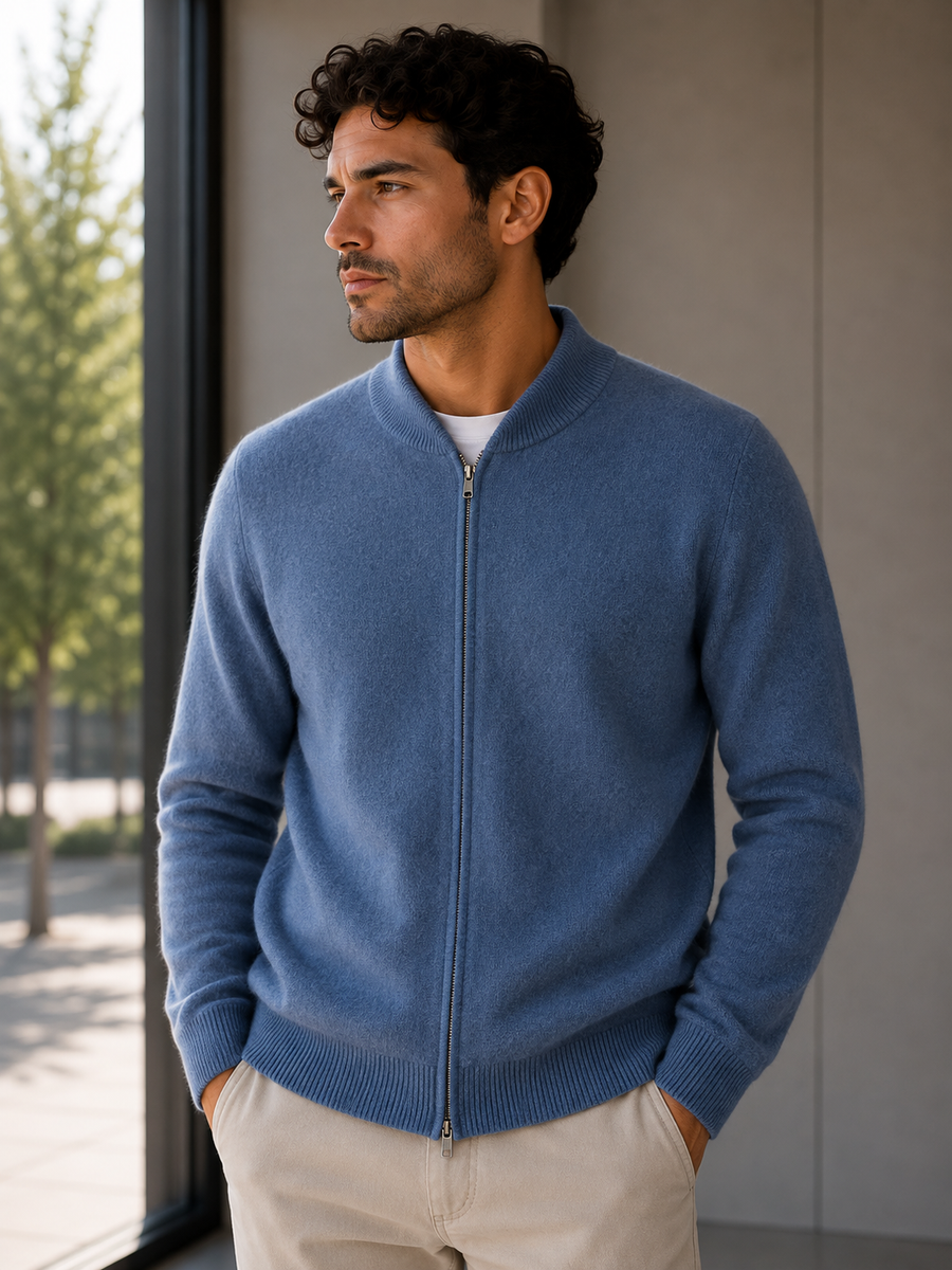 Men's Full-Zip Wool Jumper | Regal