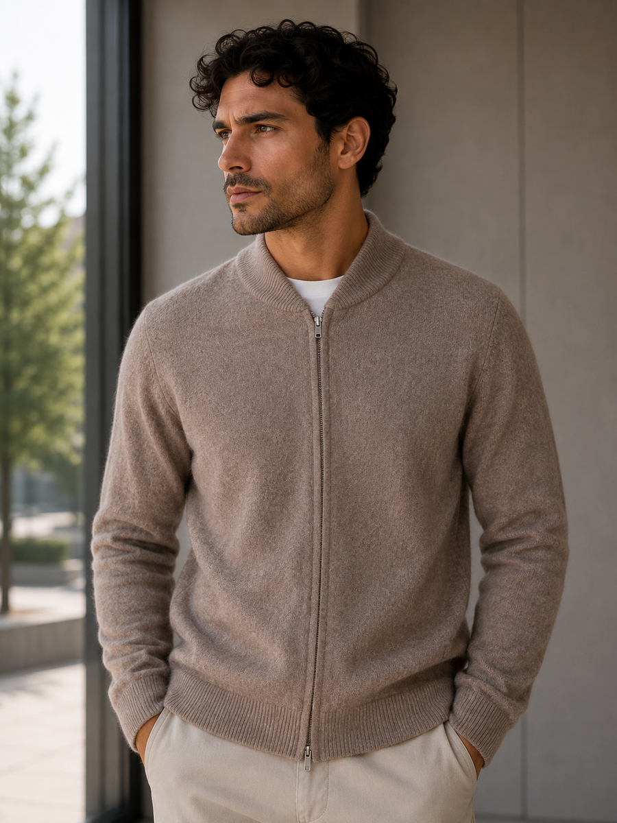 Men's Full-Zip Wool Jumper | Regal