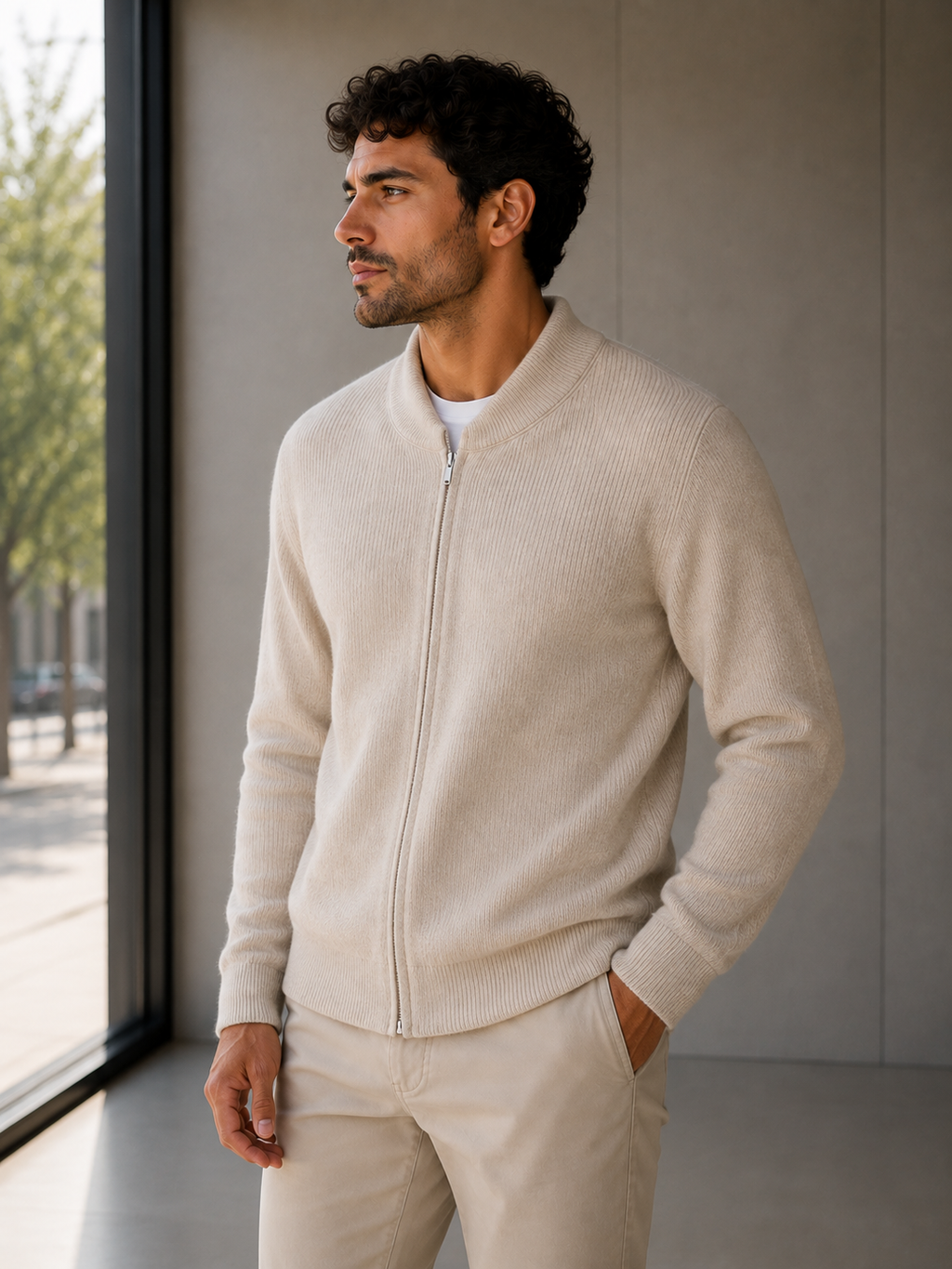 Men's Full-Zip Wool Jumper | Regal