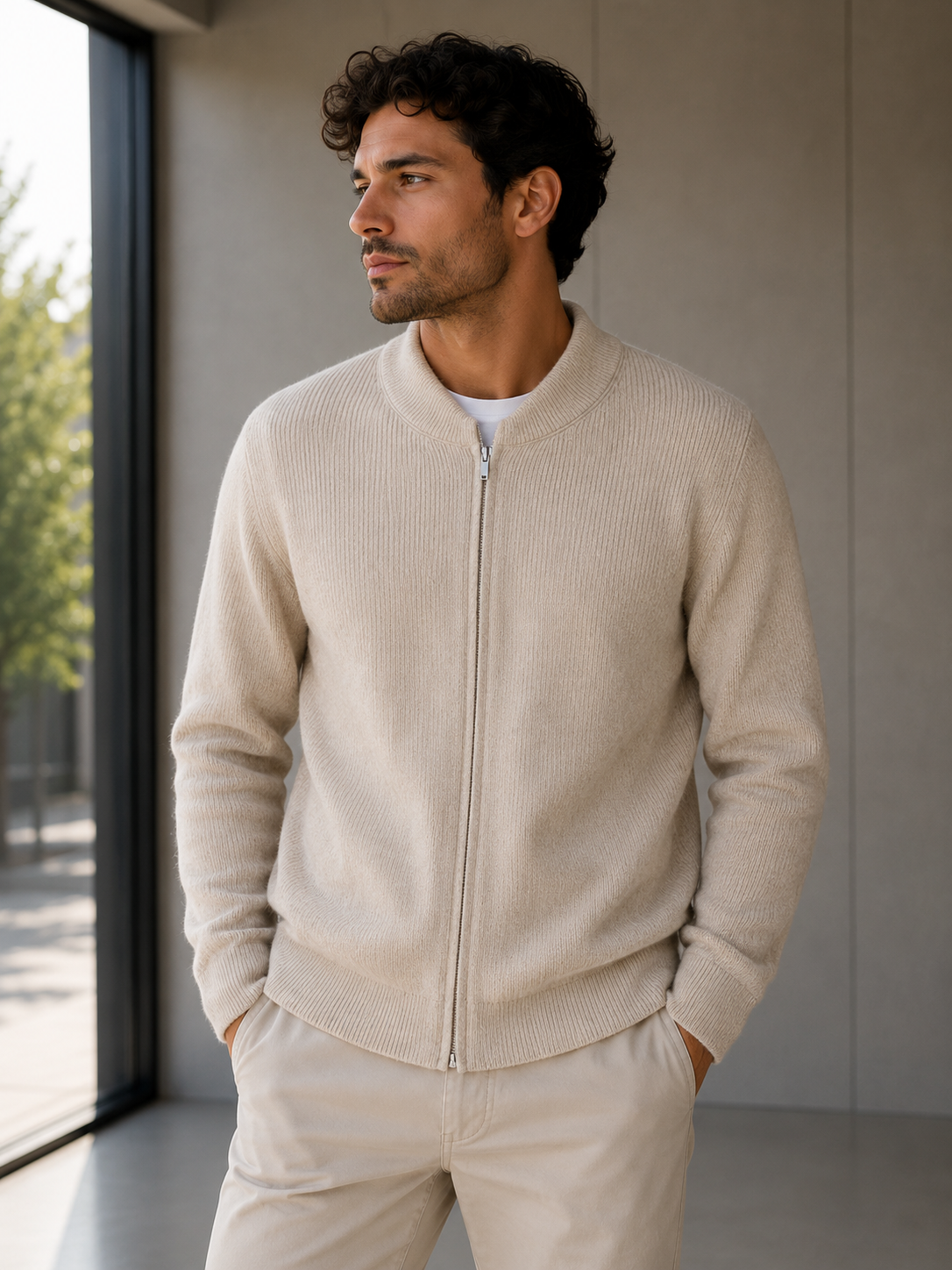 Men's Full-Zip Wool Jumper | Regal